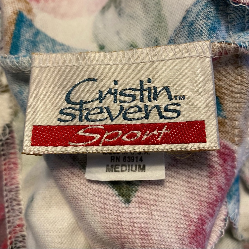 Vintage Top & Skirt Outfit Cristin Stevens Sports Floral Women’s Medium USA - Picture 13 of 15